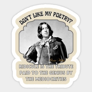 Oscar Wilde Poetry T-Shirt Genius Ware Victorian Literature Poster Sticker